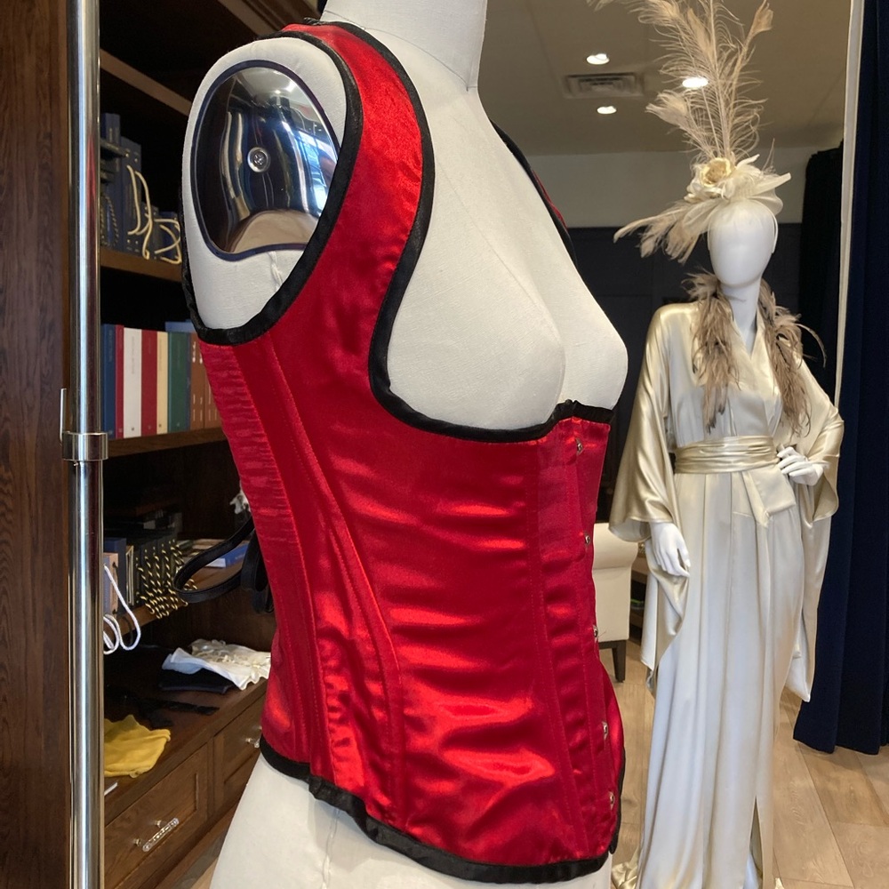 Elegant Red Satin Corset
